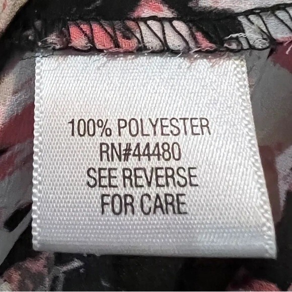 Apt 9 Long sleeve black pink and white floral top size large - Picture 7 of 7